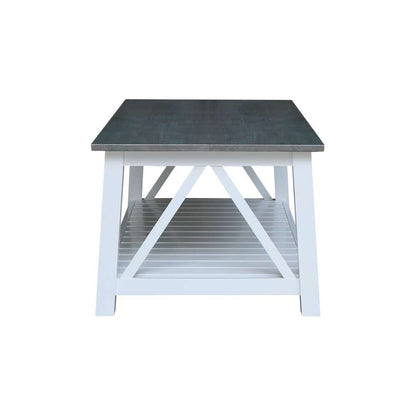 International Concepts - Surrey Coffee Table in White/Heather Gray Finish - OT05-16C veiw 4