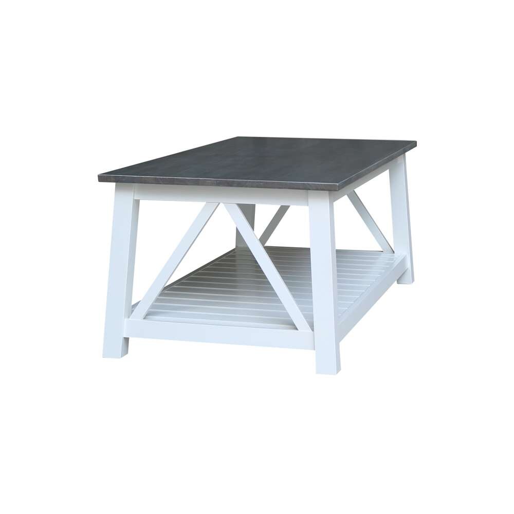 International Concepts - Surrey Coffee Table in White/Heather Gray Finish - OT05-16C veiw 5