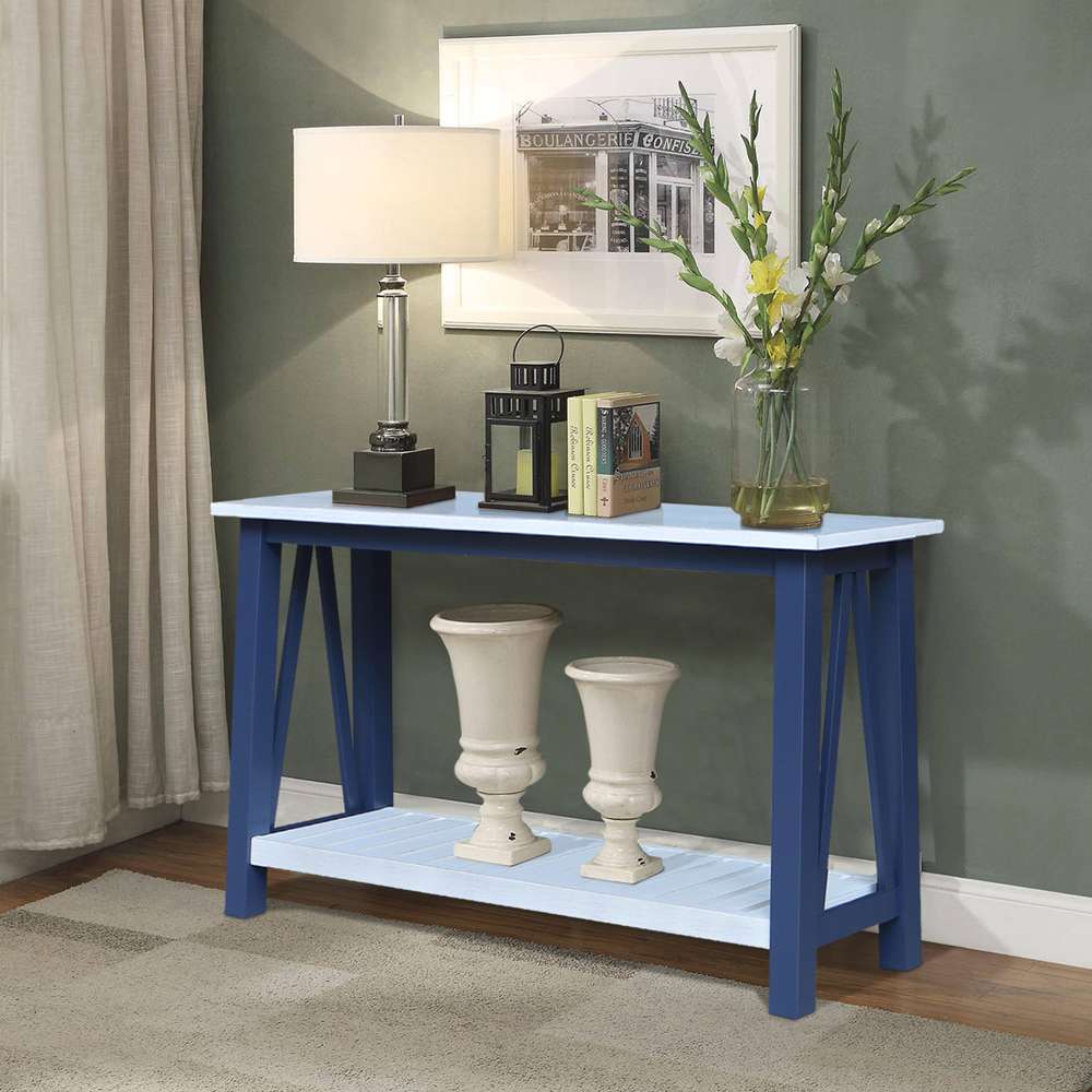 International Concepts - Surrey Console/Sofa Table in Blue/Antiqued Chalk Finish - OT62-16S veiw 4