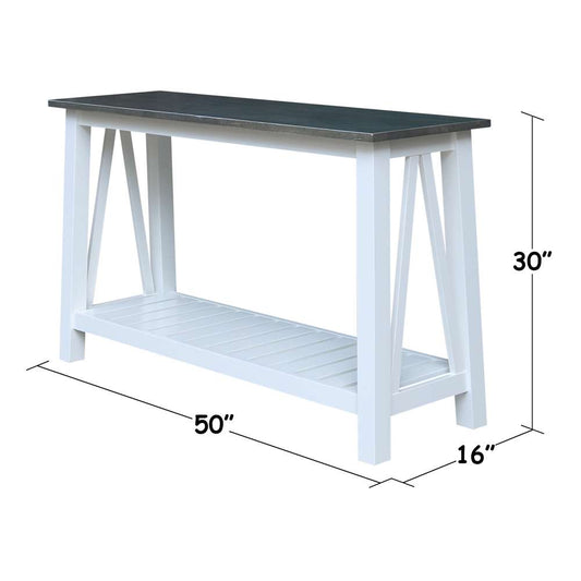 International Concepts - Surrey Console/Sofa Table in White/Heather Gray Finish - OT05-16S veiw 2