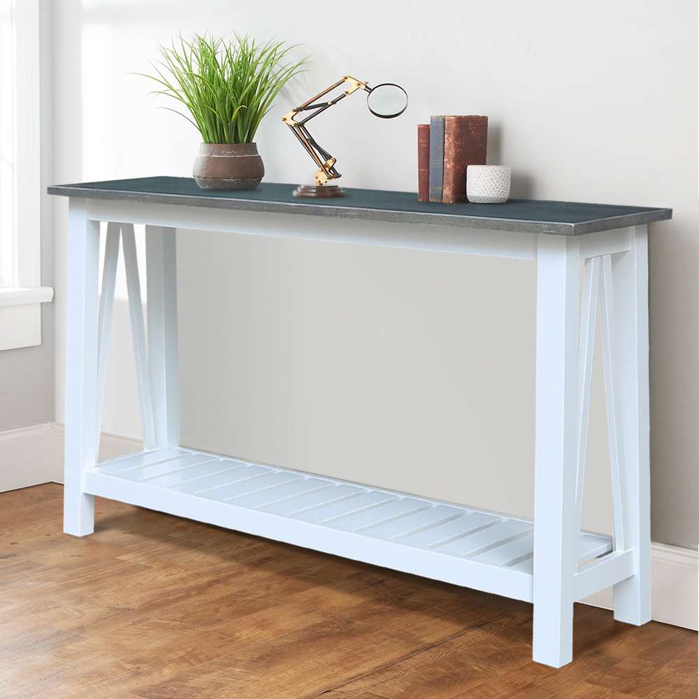 International Concepts - Surrey Console/Sofa Table in White/Heather Gray Finish - OT05-16S veiw 4
