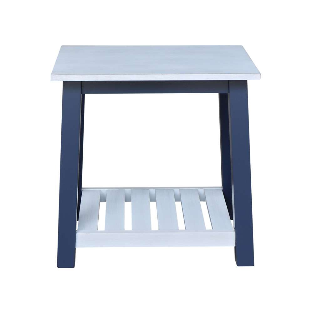 International Concepts - Surrey End Table in Blue/Antiqued Chalk Finish - OT62-16E veiw 3
