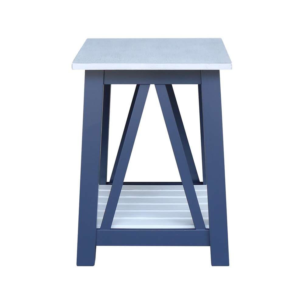 International Concepts - Surrey End Table in Blue/Antiqued Chalk Finish - OT62-16E veiw 5