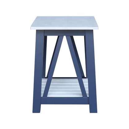 International Concepts - Surrey End Table in Blue/Antiqued Chalk Finish - OT62-16E veiw 5