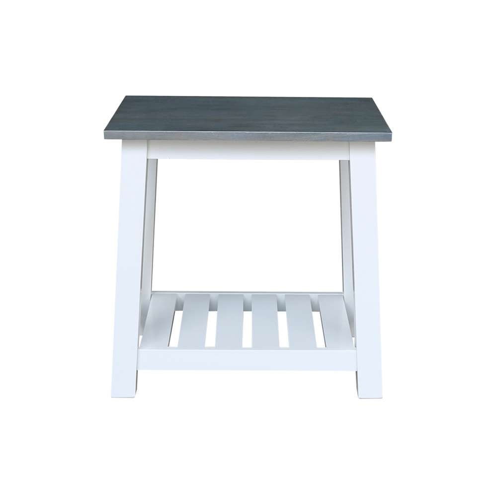 International Concepts - Surrey End Table in White/Heather Gray Finish - OT05-16E veiw 3