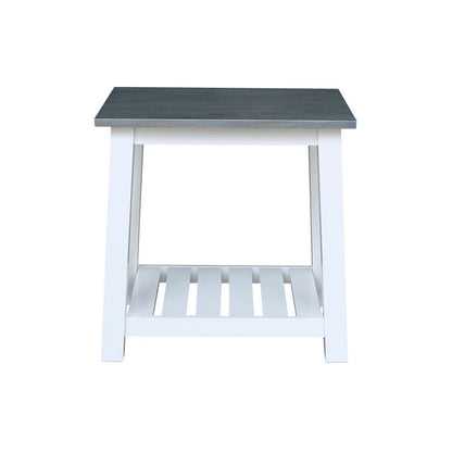 International Concepts - Surrey End Table in White/Heather Gray Finish - OT05-16E veiw 3