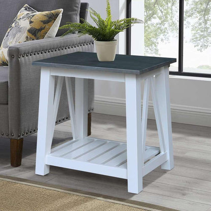 International Concepts - Surrey End Table in White/Heather Gray Finish - OT05-16E veiw 4