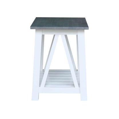 International Concepts - Surrey End Table in White/Heather Gray Finish - OT05-16E veiw 5