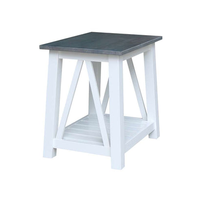 International Concepts - Surrey End Table in White/Heather Gray Finish - OT05-16E veiw 6