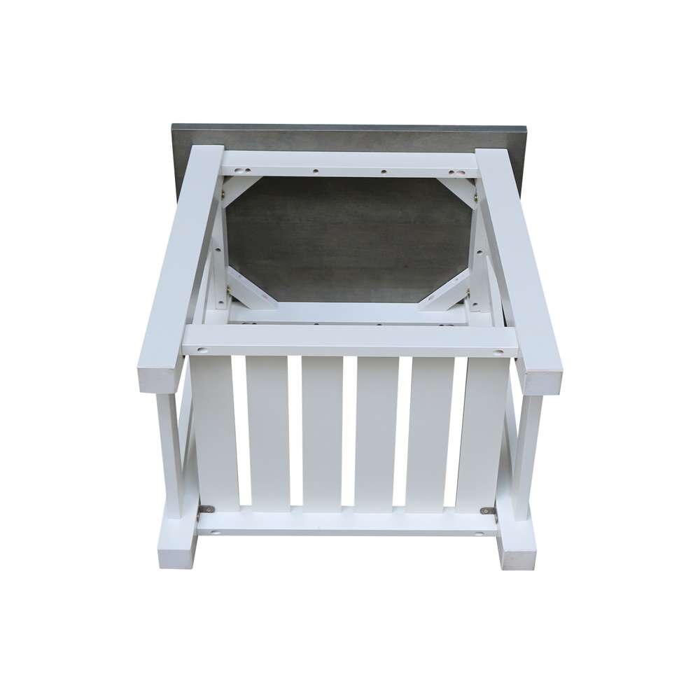 International Concepts - Surrey End Table in White/Heather Gray Finish - OT05-16E veiw 7