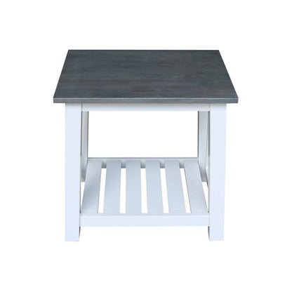 International Concepts - Surrey End Table in White/Heather Gray Finish - OT05-16E veiw 8