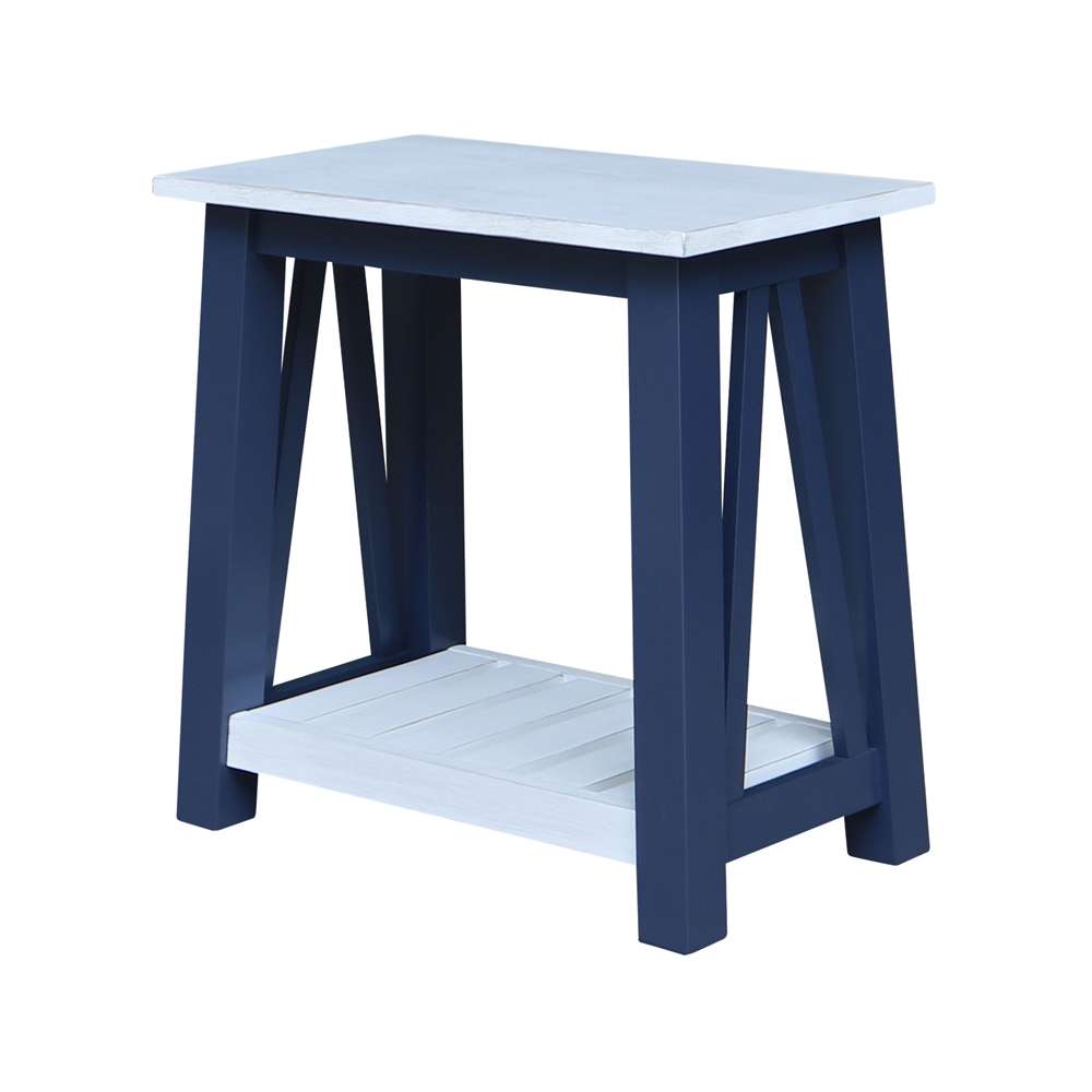 International Concepts - Surrey Side Table in Blue/Antiqued Chalk Finish - OT62-16E2 veiw 1