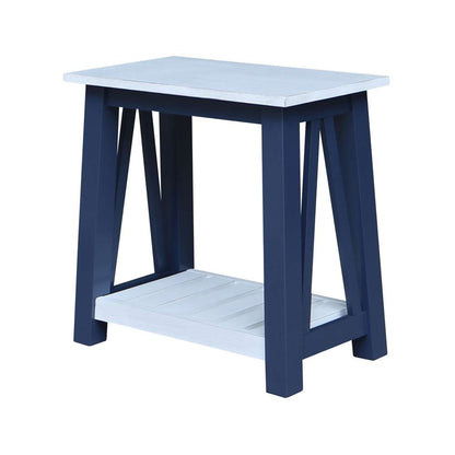 International Concepts - Surrey Side Table in Blue/Antiqued Chalk Finish - OT62-16E2 veiw 1