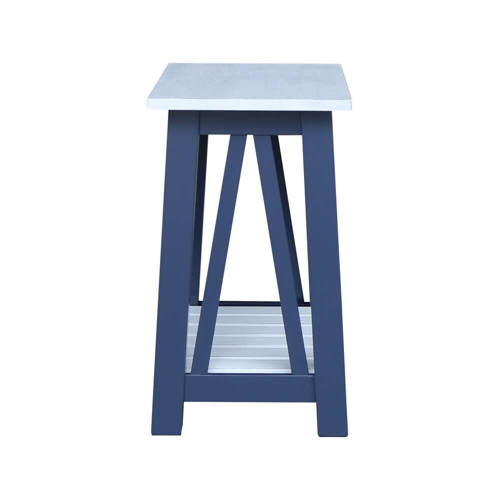 International Concepts - Surrey Side Table in Blue/Antiqued Chalk Finish - OT62-16E2 veiw 5