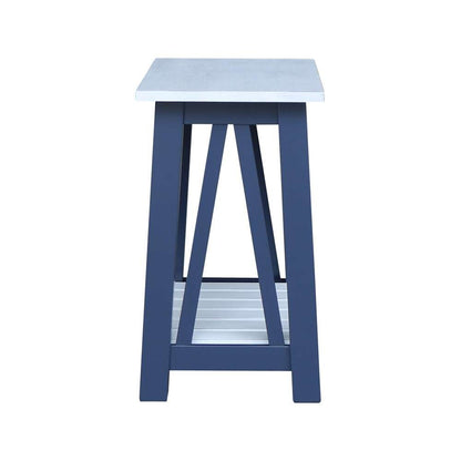 International Concepts - Surrey Side Table in Blue/Antiqued Chalk Finish - OT62-16E2 veiw 5