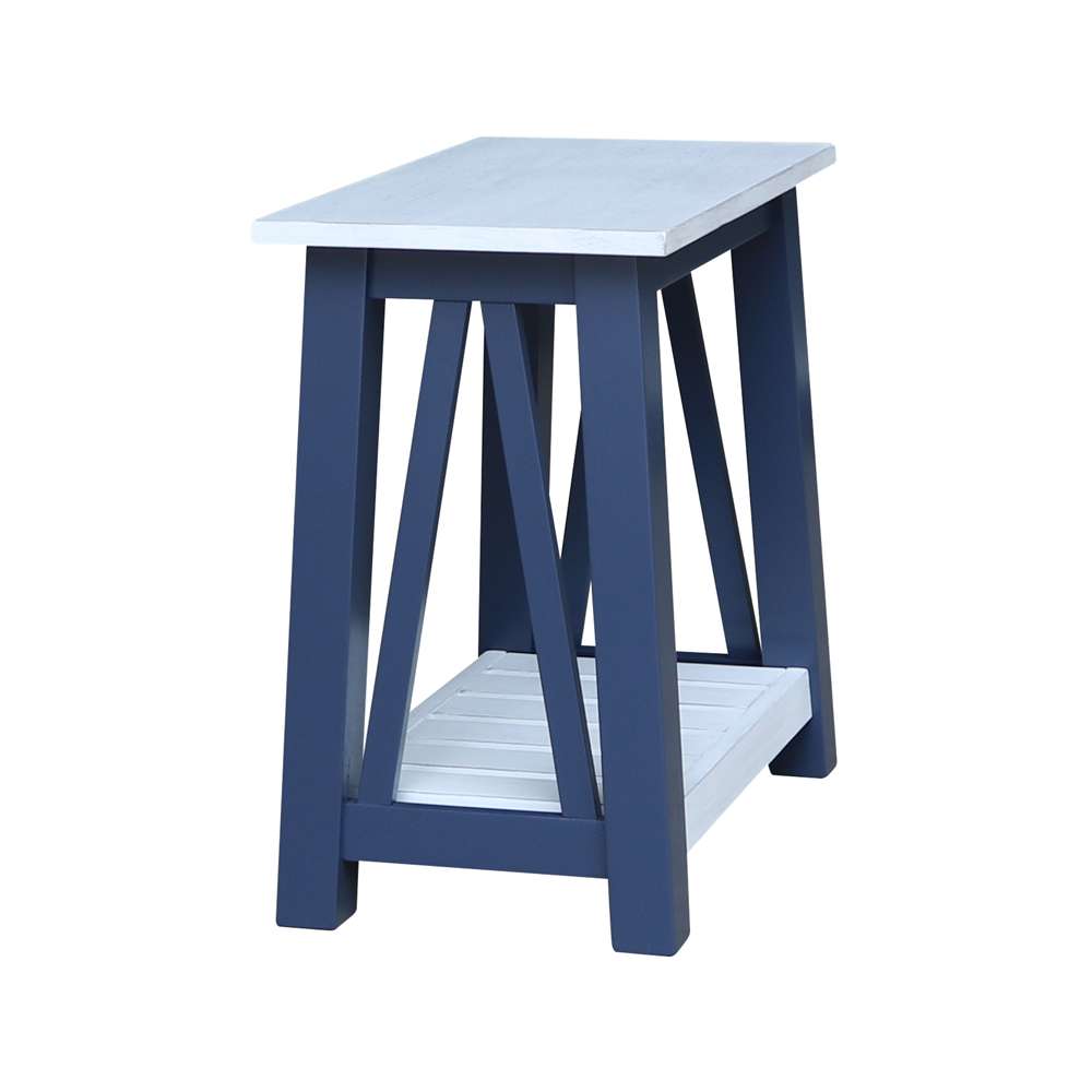 International Concepts - Surrey Side Table in Blue/Antiqued Chalk Finish - OT62-16E2 veiw 6