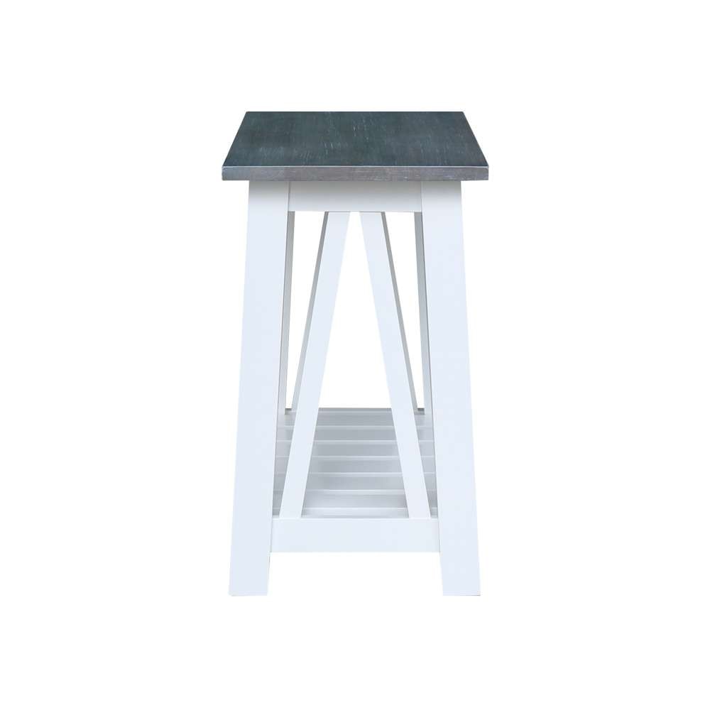 International Concepts - Surrey Side Table in White/Heather Gray Finish - OT05-16E2 veiw 5