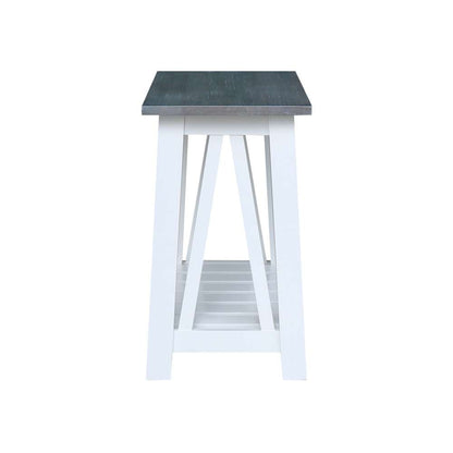 International Concepts - Surrey Side Table in White/Heather Gray Finish - OT05-16E2 veiw 5