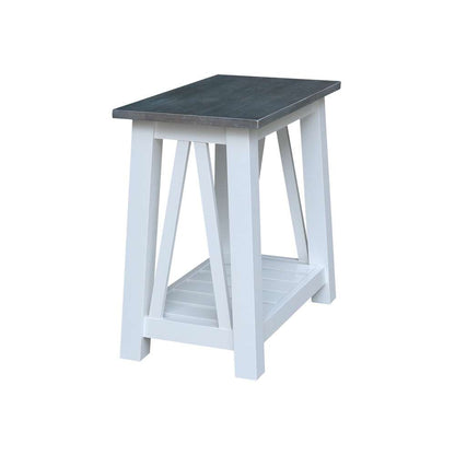 International Concepts - Surrey Side Table in White/Heather Gray Finish - OT05-16E2 veiw 6