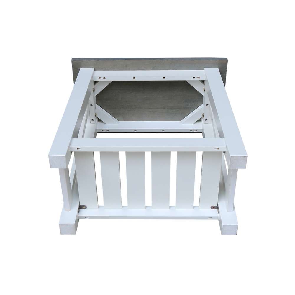 International Concepts - Surrey Side Table in White/Heather Gray Finish - OT05-16E2 veiw 7