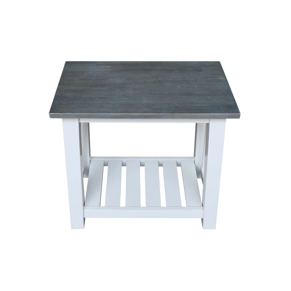 International Concepts - Surrey Side Table in White/Heather Gray Finish - OT05-16E2 veiw 8