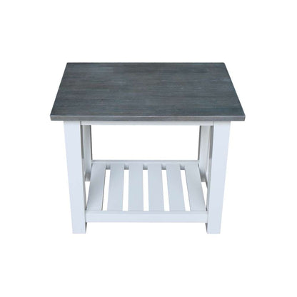 International Concepts - Surrey Side Table in White/Heather Gray Finish - OT05-16E2 veiw 8