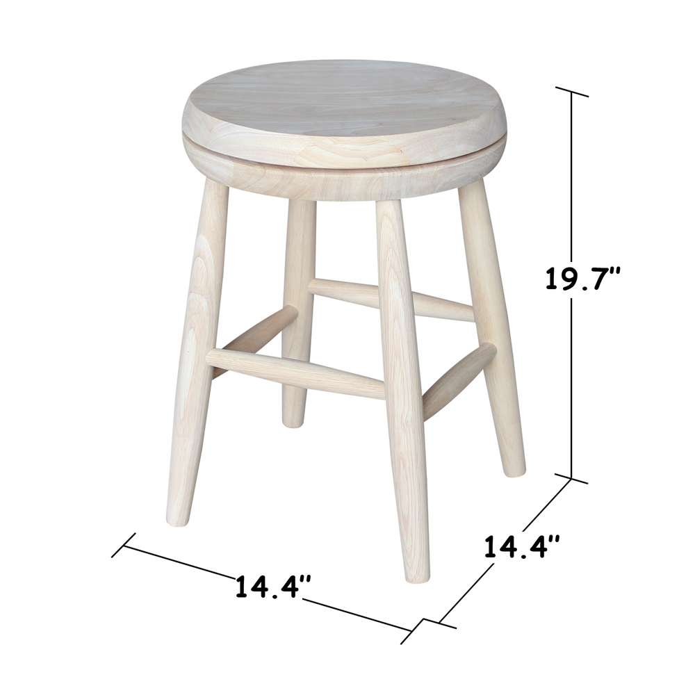 International Concepts - Swivel Scooped Seat Stool - 18inSH - 1S-818SW veiw 2