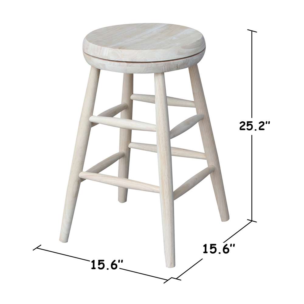 International Concepts - Swivel Scooped Seat Stool - 24inSH - 1S-824SW veiw 2