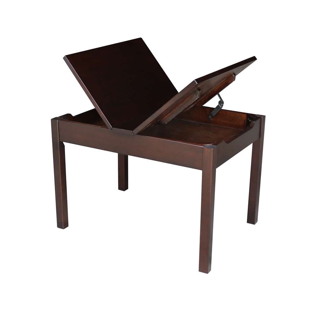 International Concepts - Table with Lift Up Top For Storage in Rich Mocha Finish - JT15-2532L veiw 7