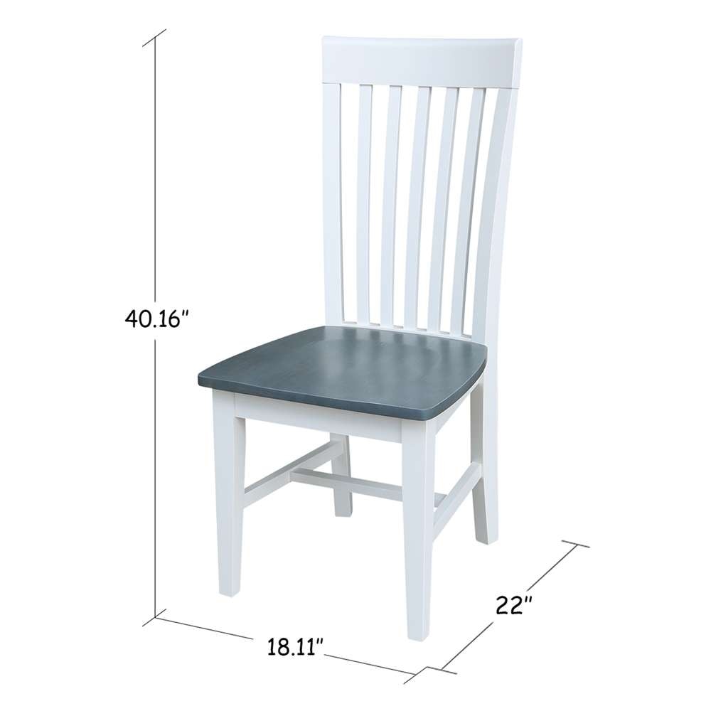 International Concepts - Tall Mission Chair in White/Heather Gray Finish (Set of 2) - C05-465P veiw 2