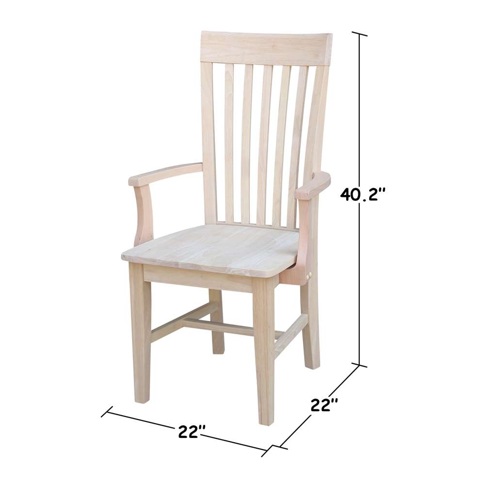 International Concepts - Tall Mission Chair with Arms - C-465A veiw 3