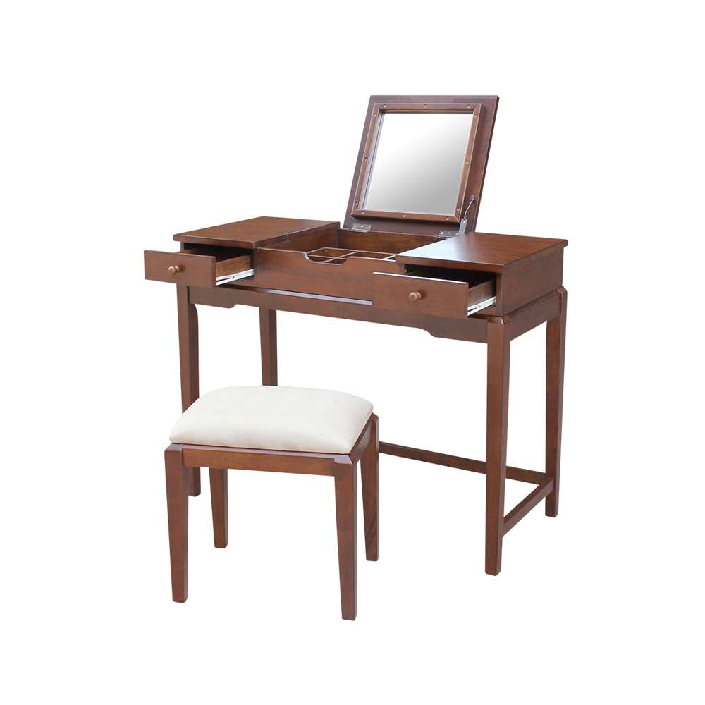 International Concepts - Vanity Table with Vanity Bench in Espresso Finish - K-BE581-2-DT-2 veiw 1