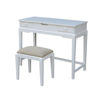 International Concepts - Vanity Table with Vanity Bench in White Finish - K-BE08-2-DT-2 veiw 1