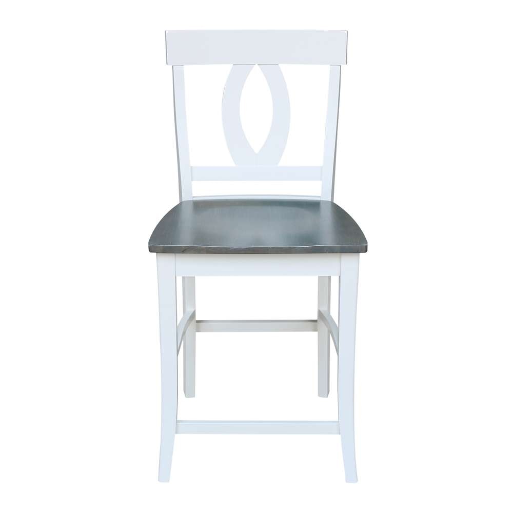 International Concepts - Verona Counter Height Stool - 24inSH in White/Heather Gray Finish - S05-1702 veiw 5