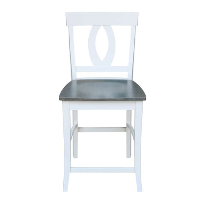 International Concepts - Verona Counter Height Stool - 24inSH in White/Heather Gray Finish - S05-1702 veiw 5