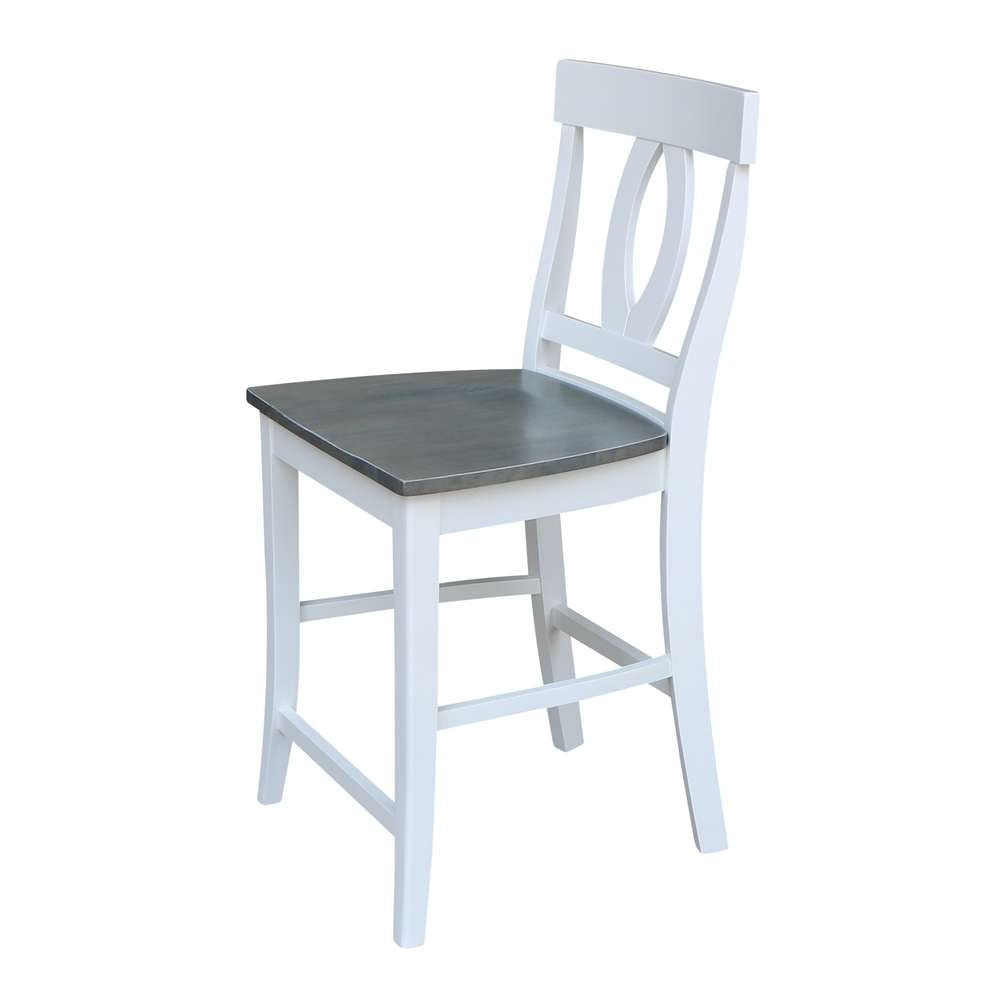 International Concepts - Verona Counter Height Stool - 24inSH in White/Heather Gray Finish - S05-1702 veiw 6