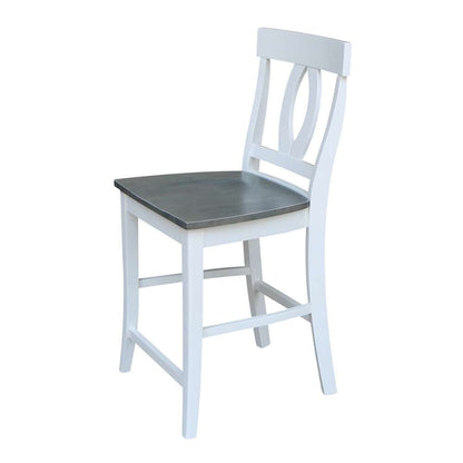 International Concepts - Verona Counter Height Stool - 24inSH in White/Heather Gray Finish - S05-1702 veiw 6