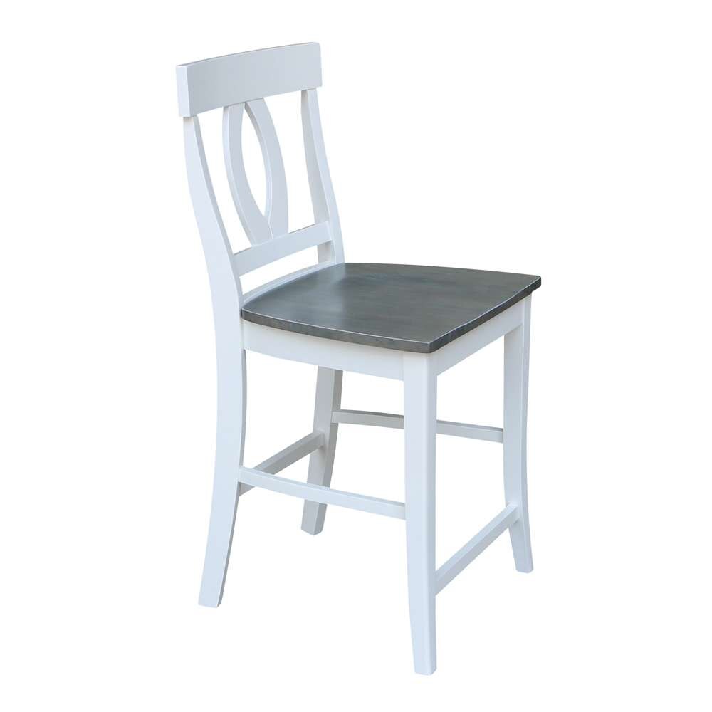 International Concepts - Verona Counter Height Stool - 24inSH in White/Heather Gray Finish - S05-1702 veiw 7