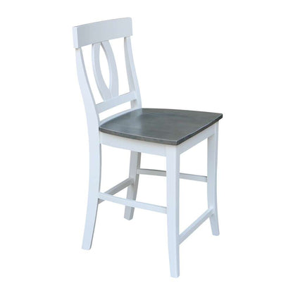 International Concepts - Verona Counter Height Stool - 24inSH in White/Heather Gray Finish - S05-1702 veiw 7