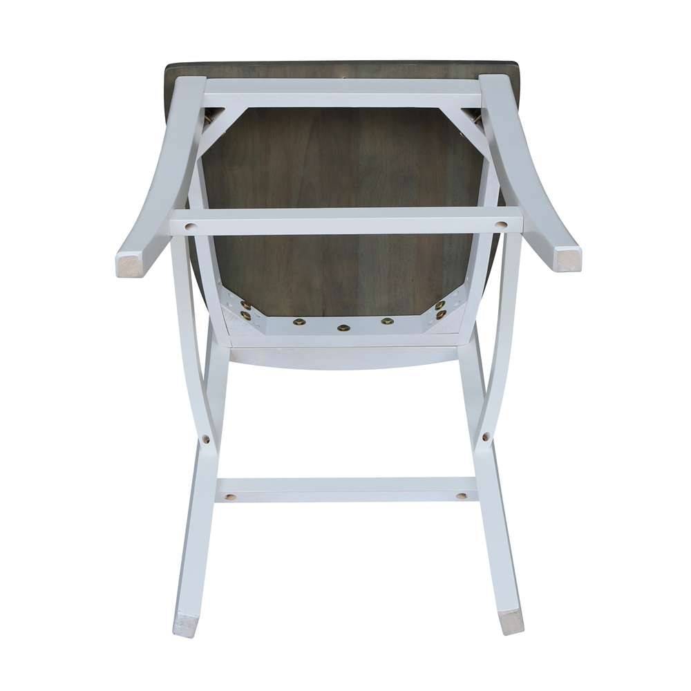 International Concepts - Verona Counter Height Stool - 24inSH in White/Heather Gray Finish - S05-1702 veiw 8