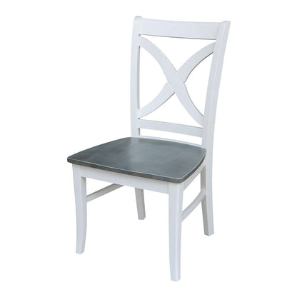 International Concepts - Vineyard Curved X Back Chair in White/Heather Gray Finish (Set of 2) - C05-14P veiw 1