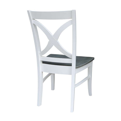 International Concepts - Vineyard Curved X Back Chair in White/Heather Gray Finish (Set of 2) - C05-14P veiw 2