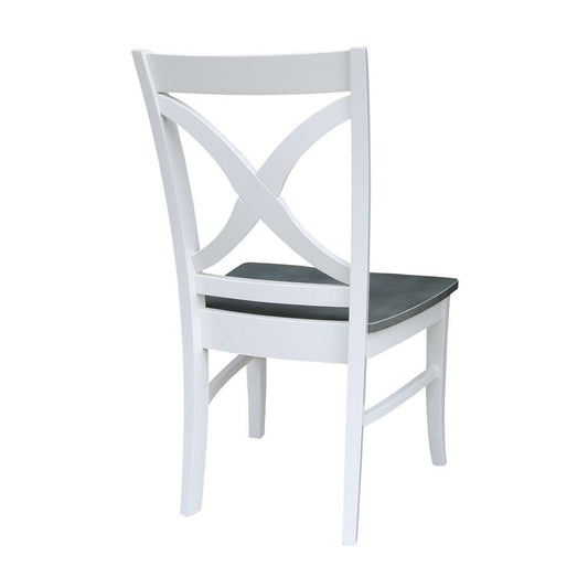 International Concepts - Vineyard Curved X Back Chair in White/Heather Gray Finish (Set of 2) - C05-14P veiw 2