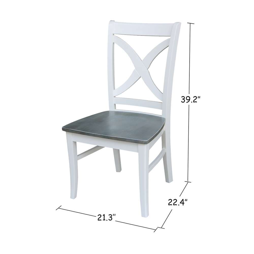 International Concepts - Vineyard Curved X Back Chair in White/Heather Gray Finish (Set of 2) - C05-14P veiw 3