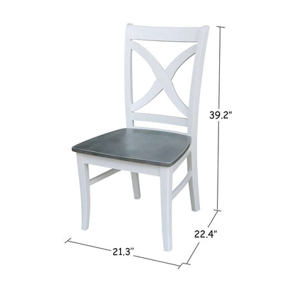 International Concepts - Vineyard Curved X Back Chair in White/Heather Gray Finish (Set of 2) - C05-14P veiw 3