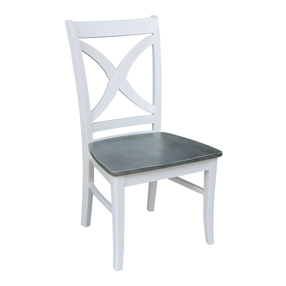 International Concepts - Vineyard Curved X Back Chair in White/Heather Gray Finish (Set of 2) - C05-14P veiw 4