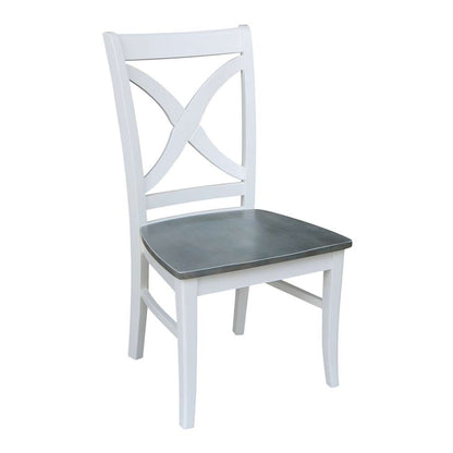 International Concepts - Vineyard Curved X Back Chair in White/Heather Gray Finish (Set of 2) - C05-14P veiw 4