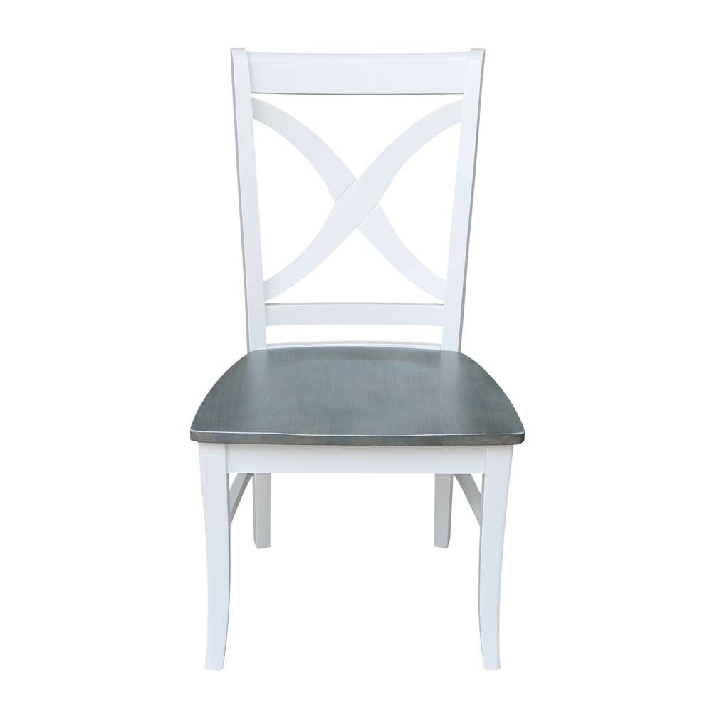 International Concepts - Vineyard Curved X Back Chair in White/Heather Gray Finish (Set of 2) - C05-14P veiw 5