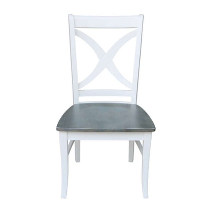 International Concepts - Vineyard Curved X Back Chair in White/Heather Gray Finish (Set of 2) - C05-14P veiw 5