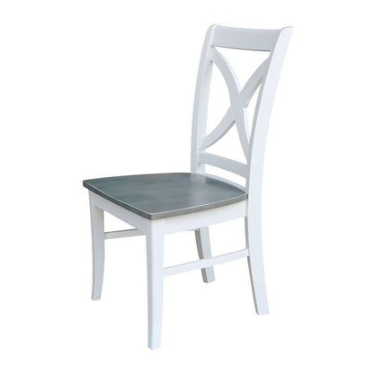 International Concepts - Vineyard Curved X Back Chair in White/Heather Gray Finish (Set of 2) - C05-14P veiw 6